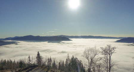 Nebelmeer - im Hintergrund die Fischbacher Alpen